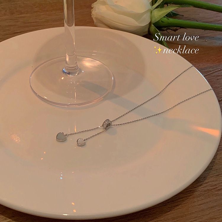 Collana a forma di cuore in conchiglia, ragazza, estate, nappa, catena per clavicola, accessori di design di nicchia di lusso leggero, collana in acciaio al titanio_voghion.com