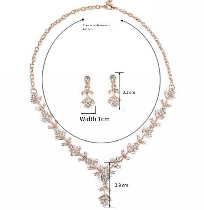Set di gioielli da donna alla moda con collana e orecchini da sposa, accessori per abiti da banchetto nuziale, Internet personalizzato_voghion.com