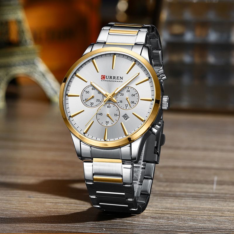 Men's Classic Business Watch With Round Dial, Date Display & Water Resistant, Quartz Movement, Alloy Strap Waterproof Business Watch Quartz Watch_voghion.com