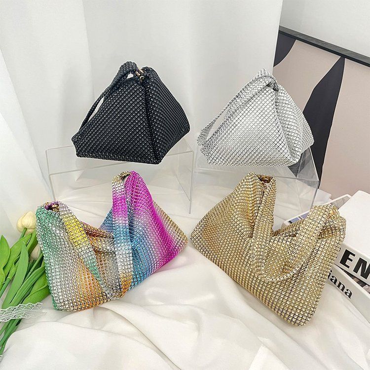 Borsa da sera a tracolla con strass colorati, nuova e semplice moda da donna, modello 2023_voghion.com