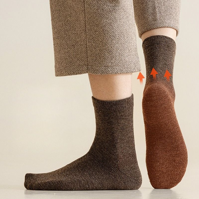 93% Pure Wool Socks For Men And Women, Warm In Autumn And Winter, Medium Tube For Men, Piled And Thickened Northeast Cashmere Stockings In Winter_voghion.com