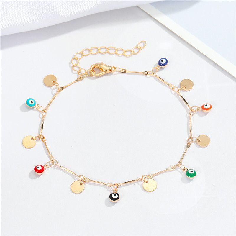 Bijoux transfrontaliers européens et américains, nouveaux bijoux de personnalité, couleur, forme irrégulière, bracelet de cheville, pêche, cœur, forme ronde en forme de larme, ornements de pied_voghion.com
