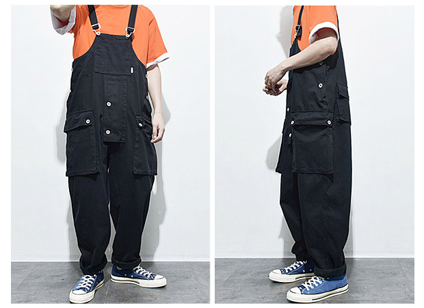 Casual overalls Cargobroeken voor heren Mode-overalls Losse bretels_voghion.com