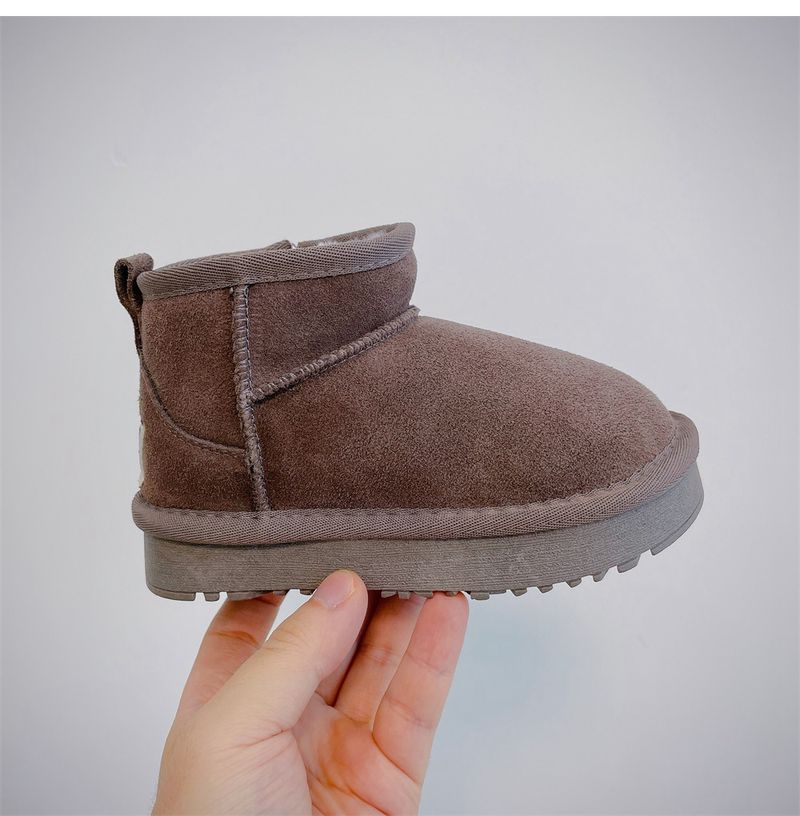Stivali invernali da esterno per bambini, in pelle di pecora, in peluche, grandi, caldi, in cotone, per ragazzi e ragazze_voghion.com