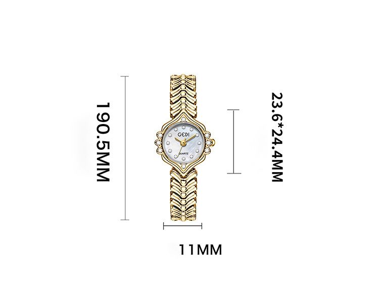 Damen-Quarzuhr, modische Armbanduhr mit Diamanten, Perlmutt-Hilfszifferblatt, Fischschwanzarmband, luxuriöses Design_voghion.com