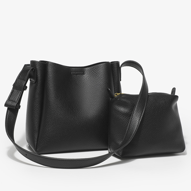 Modesch Litchi-Muster Crossbody-Eemer 2024 Fréijoer/Summer Fräizäit Villsäiteg Damen Grouss Kapazitéit One-Shoulder-Butt_voghion.com