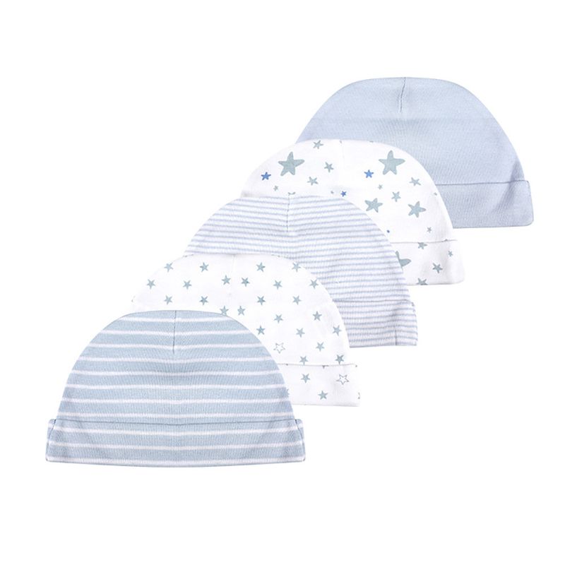 Heißer Verkauf Kiddiezoom 5 Teile/los Mode Lässig Nette 0-6Months Neugeborenen Jungen Mädchen Hüte 100% Baumwolle Weiche Infant Caps Baby_voghion.com