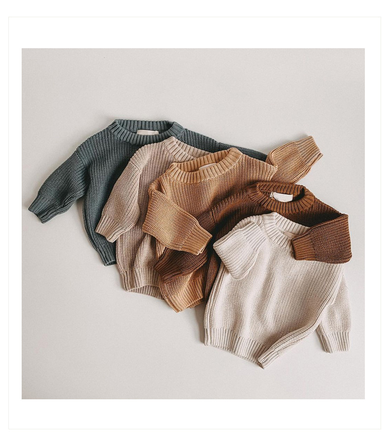 Ins hot style foreign trade cross-border children's clothing baby sweater baby boy girl child autumn and winter loose knitted jacket_voghion.com