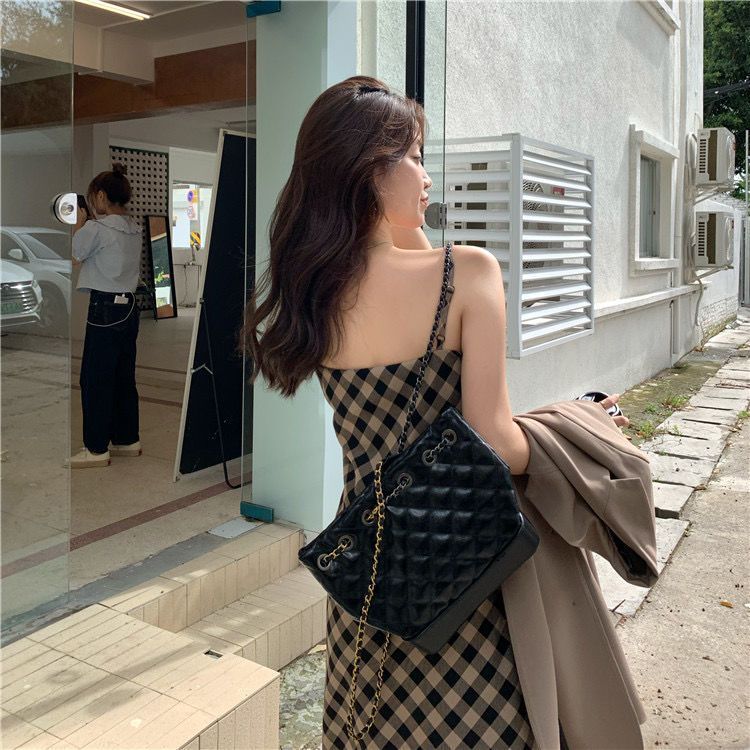 Plus Size Damen Blazer Jacke Frühherbst Mode Anzug Elegantes kariertes Trägerkleid Zweiteiliges Set_voghion.com