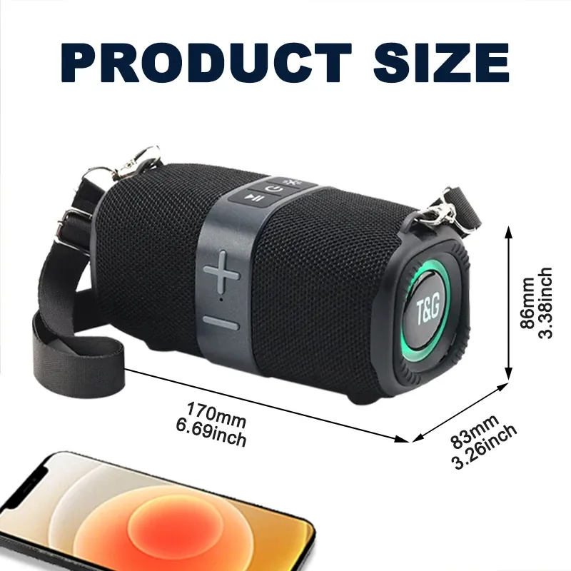 TG667 Crossbody LED Light Portable Bluetooth Speaker, Outdoor Small And High Appearance Level, Compatible With_voghion.com