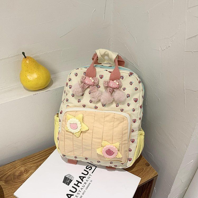 2025 Neie mëllen Dopamin Meedercher léiwe klenge Rucksack, Kanner Äerdbier Cartoon Stär Clash Faarf Mini Rucksack_voghion.com