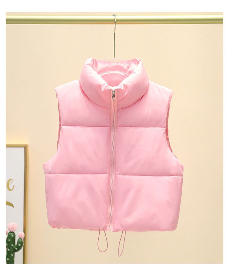 Gilet matelassé sans manches pour femme - Veste courte matelassée pour l'automne et l'hiver, superposition légère et chaude, tenue décontractée et de bureau_voghion.com