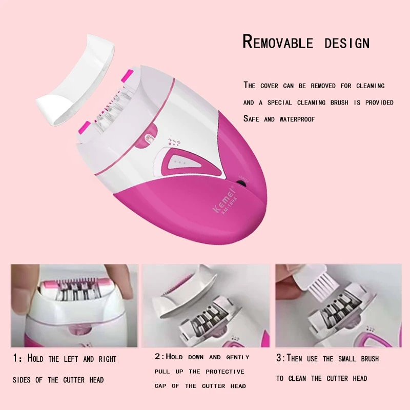 Original Kemei Ectric Fema Epilator For Women Facial Full Body Remover Bikini Underarms Hair Removal Legs_voghion.com