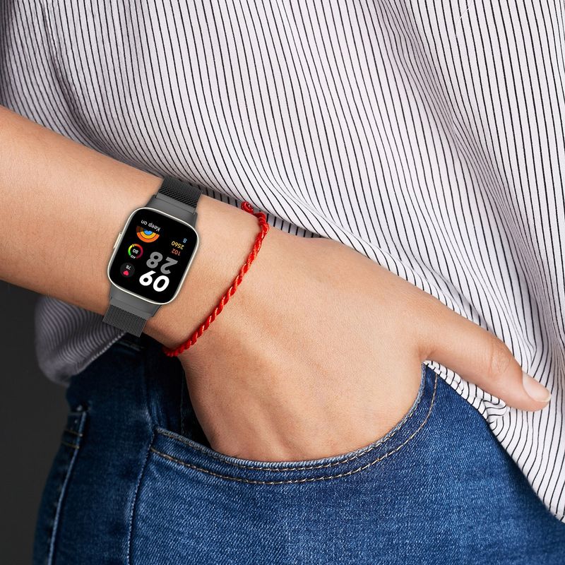 Pro Xiaomi Redmi Watch 3 / Mi Watch Lite 3 Milanese Metal Watch Band (černý)_voghion.com