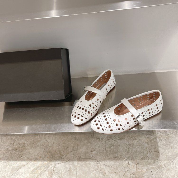 Ażurowe baletki Mary Jane damskie oddychające sandały z miękką podeszwą damskie 2025 nowe płaskie wygodne baleriny do tańca_voghion.com