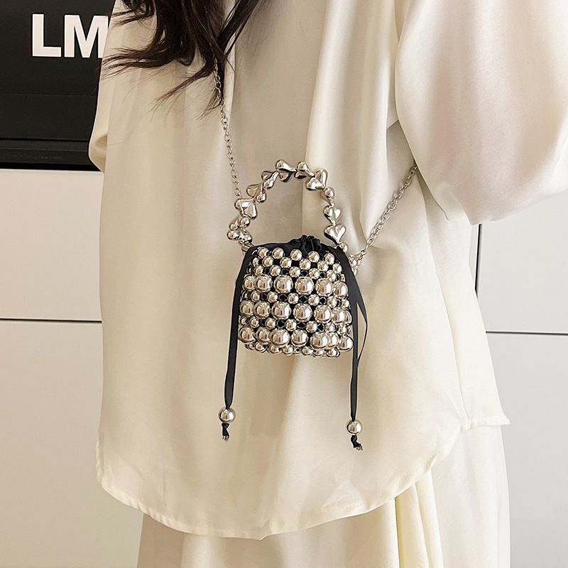 Nuova moda estiva 2025, borsa a mano versatile con catena di perle per donne e ragazze_voghion.com