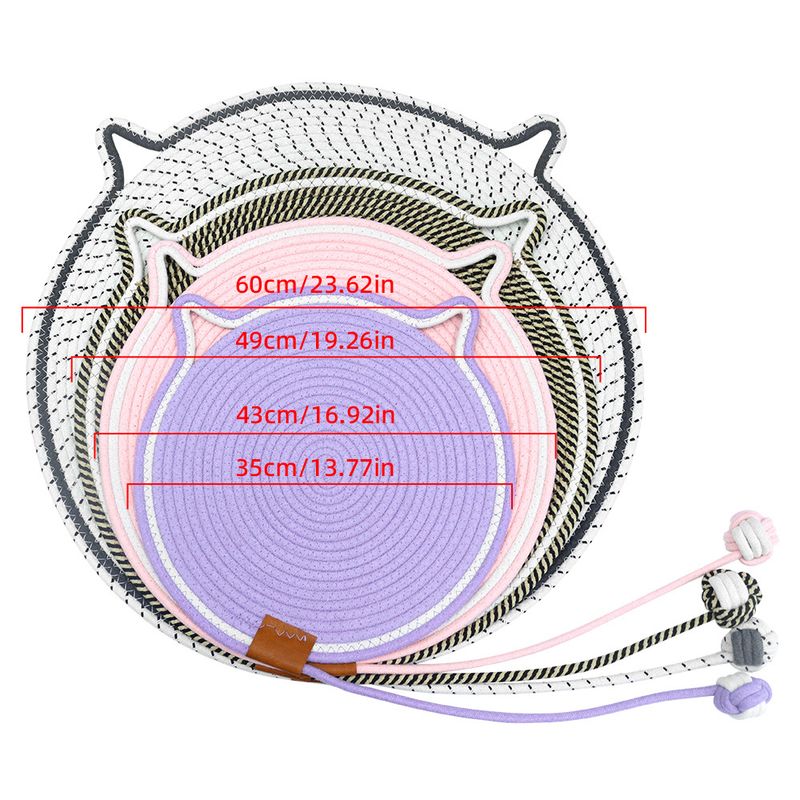 Pad Wear-Resistant Non-Slip Self-Entertainment Blanket With Cotton Rope Ball Climbing Mat Woven Pet Cat Scratching Board_voghion.com