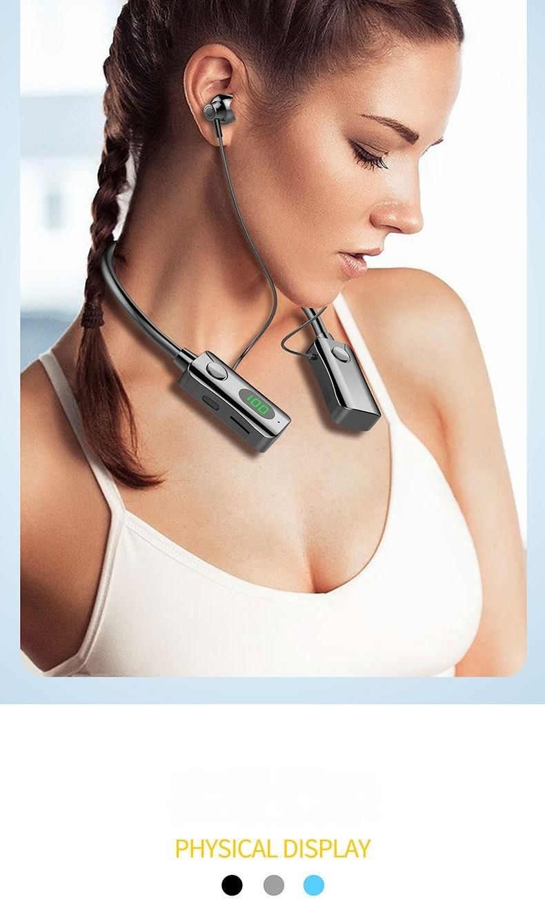 NEW Long Endurance Bluetooth Earphones Surround Sound Earbuds LED Wireless Headphones Sports Gaming Neckband Waterproof Headsets_voghion.com