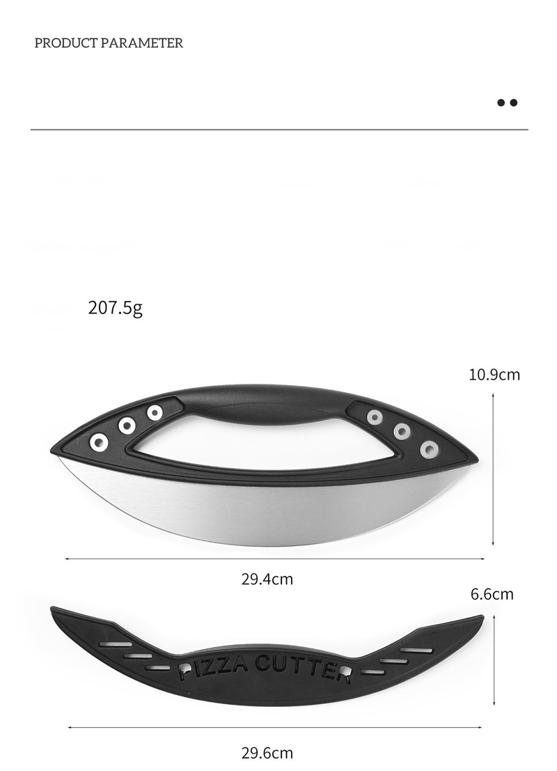 Stainless Steel Cutter Half Round Ring Pizza Herb Large Multi-Functional Slicing Knife Baking Tool_voghion.com