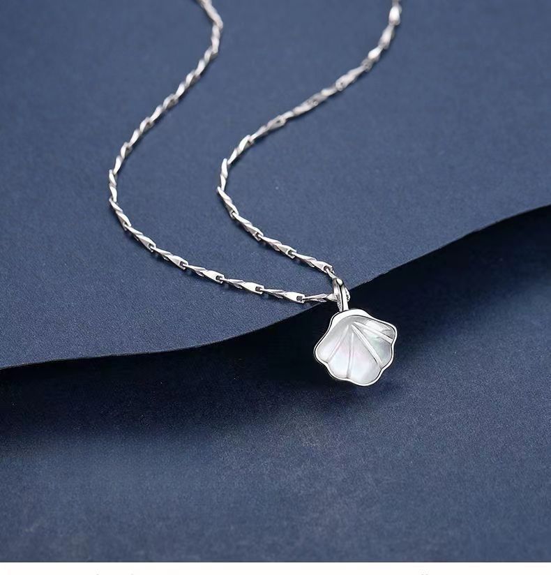 Collana da donna 999 One Beizi, ciondolo a forma di conchiglia in argento puro, regalo per la fidanzata per San Valentino o compleanno_voghion.com