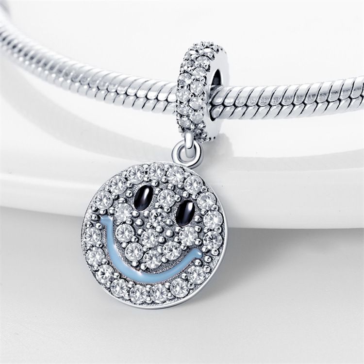 Gioielli da donna in rame bianco placcato argento 925 serie occhio del diavolo accessori fai da te perline pendenti_voghion.com