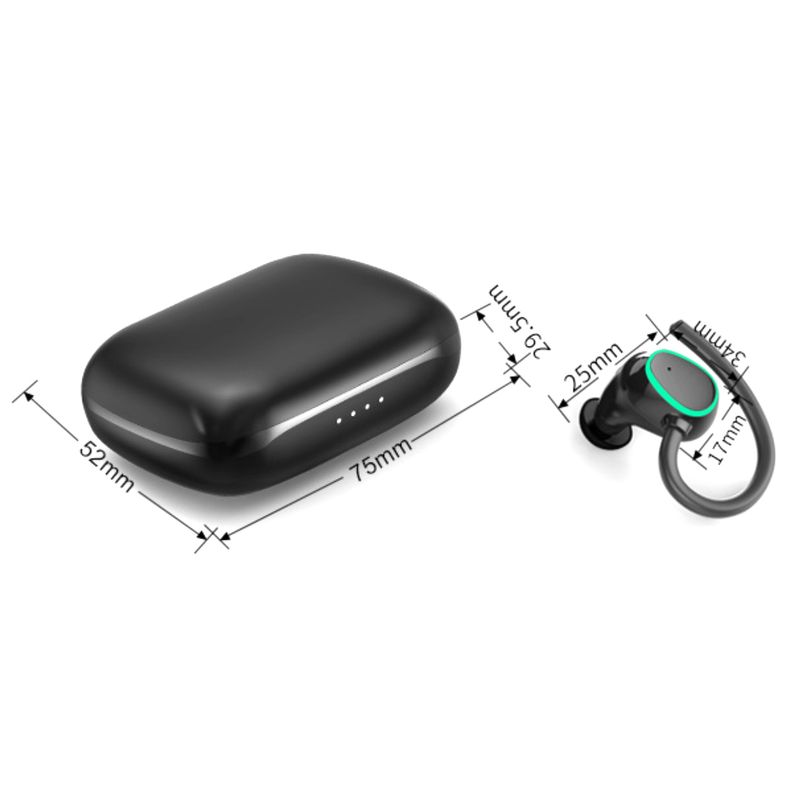 Bluetooth slušalice, kuka za uho, otisak prsta, dodir, snažan bas, hladna svjetla, HiFi stereo glazba, vodootporne, sportske, subwoofer_voghion.com