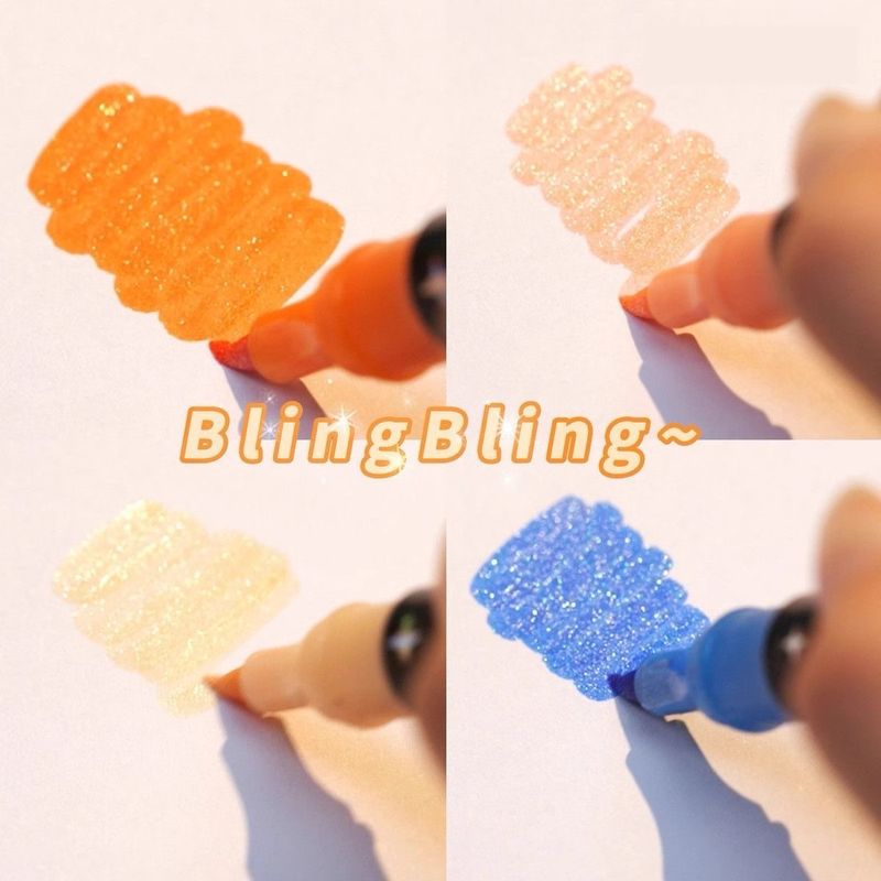 Set di penne gel glitterate a doppia punta - Pennarelli scintillanti da 12/24/36/48/72/120 colori per bambini, studenti, diari, scrapbooking e progetti artistici_voghion.com