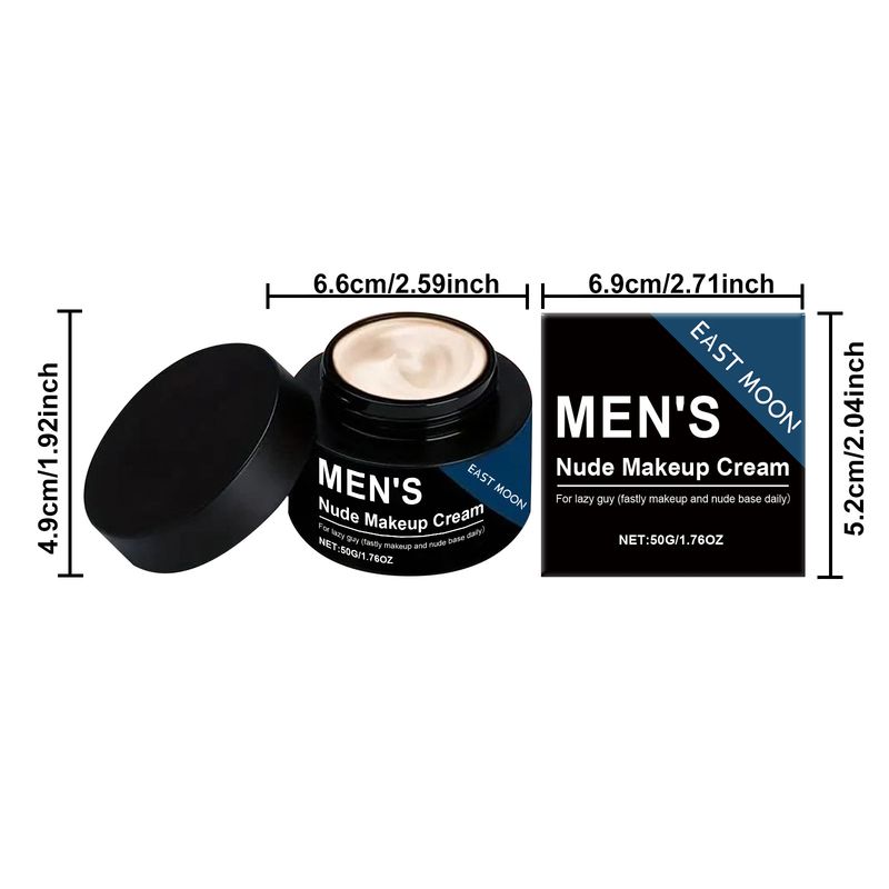 EAST MOON Men's Bare Face Cream Natural Nude Light Transparent Moisturizing Texture Concealer Waterproof Sweatproof_voghion.com