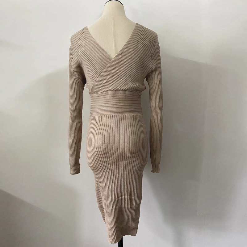 Sexy Strickpulloverkleid für Damen_voghion.com
