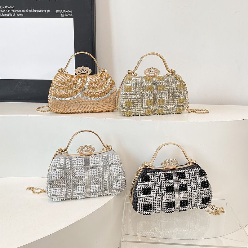 2025 New Exquisite Niche Design Sequin Handbag Chain Shoulder Crossbody Evening Bag_voghion.com
