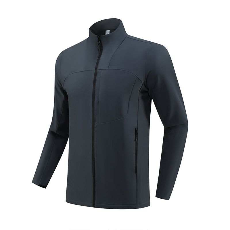 Autumn And Winter Outdoor Sports Jacket Jacket Men's Quick-drying Top Stand-up Collar Breathable Slim-fitting Running Long Sleeves_voghion.com