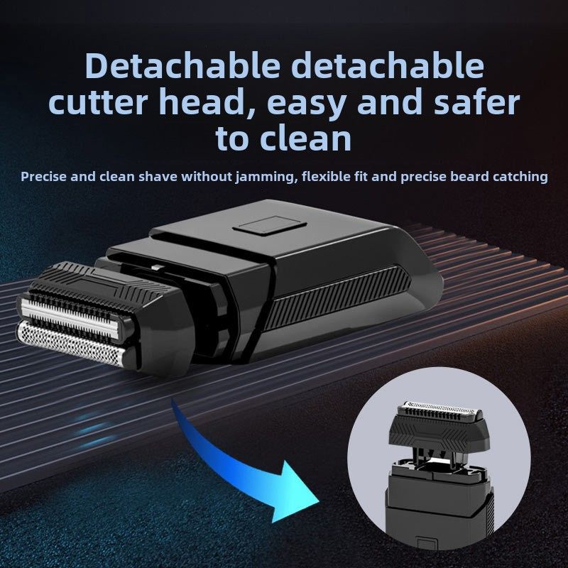 Aparat de ras electric cu piston pentru bărbați, cu afișaj digital USB, cuțit dublu, dispozitiv de albire a capului de chelie, artefact pentru capul chel_voghion.com