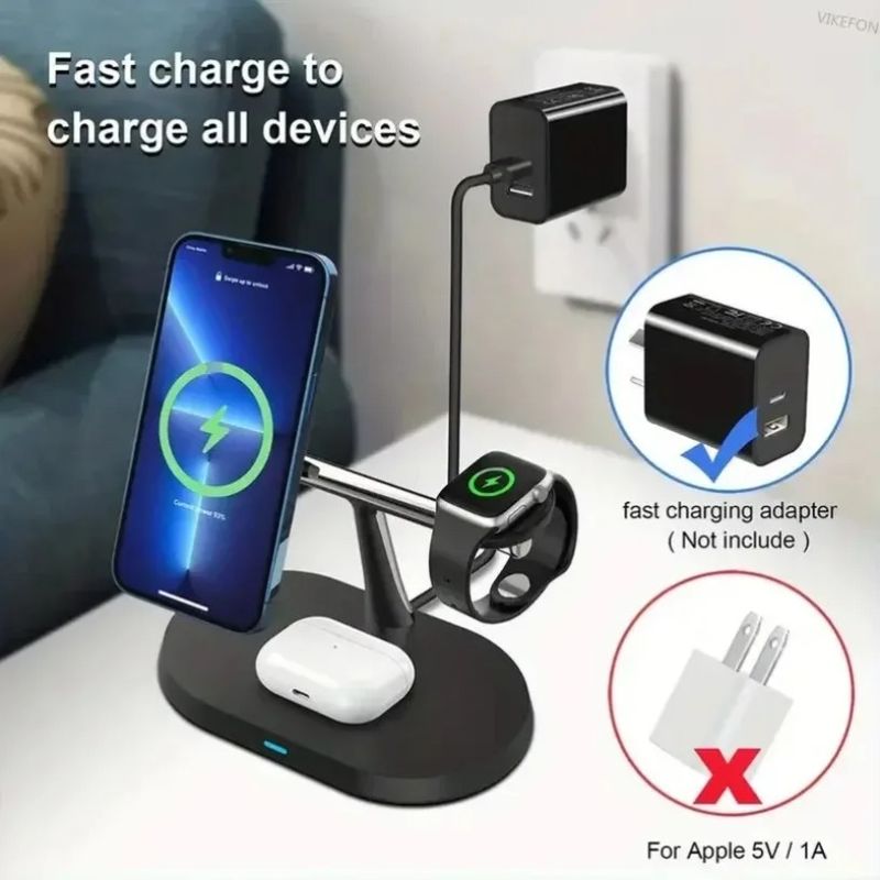 3 In 1 Fast Charging Magnetic Wireless Charger For Mag Safe IPhone 16-12 Pro Max Samsung S24 IPhone/Galaxy Watch_voghion.com