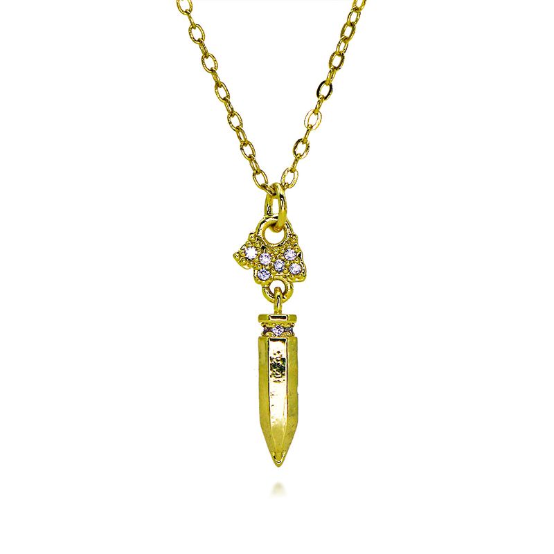 Collana con ciondolo a forma di barboncino dei cartoni animati, placcata in oro e rame, con catena a forma di O, design semplice, intarsi in rame e zirconi._voghion.com