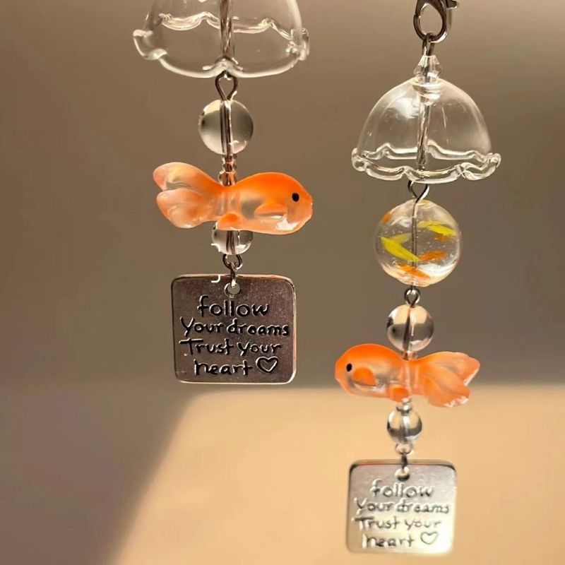 Handgemachter Goldfisch Perlen Anhänger Kleiner Fisch Windspiel Ornament_voghion.com