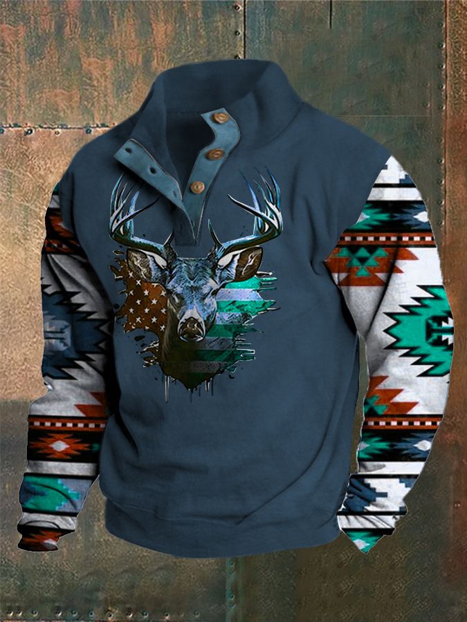 Felpa con cappuccio 3D da uomo con cappuccio polo da uomo con colletto alla coreana da cowboy occidentale stampato a caldo in digitale con fibbia_voghion.com