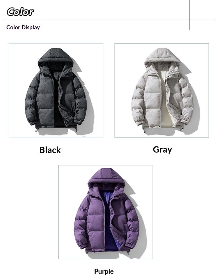 Nordmann 2025 Winter New Unisex Simple Hooded Jacket Warm Cold-Resistant Fashion Versatile Cotton Coat_voghion.com