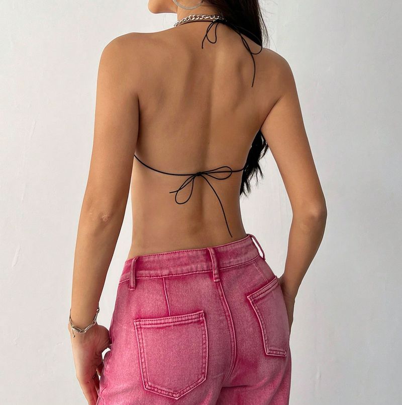 Rete da pesca da donna, bretelle con strass, top American Spicy Girl, gilet elastico sexy, top con bretelle_voghion.com