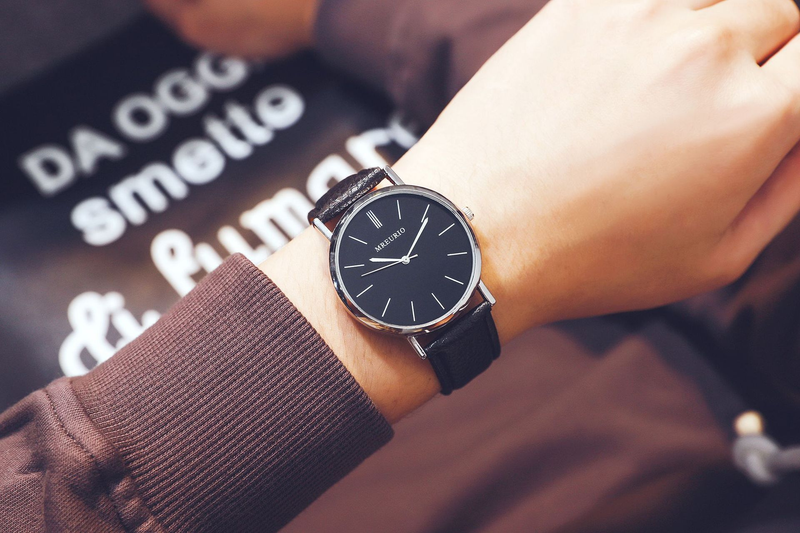 Nordic minimalist fashionable large dial men and women, car strap watch for students_voghion.com