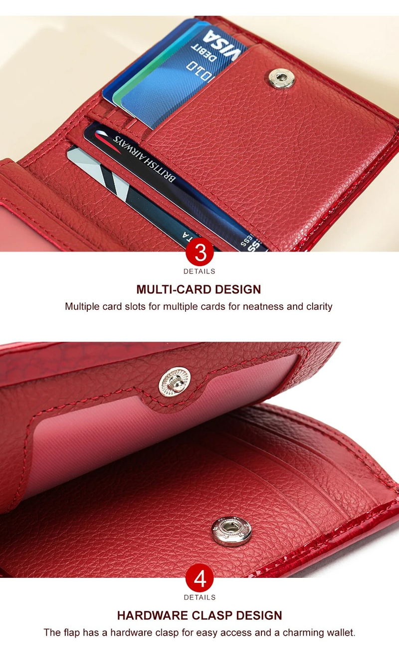 WESTAL Portafoglio da Donna in Pelle con Tasca Porta Carte Rosso Porta Soldi Porta Monete Donna_voghion.com