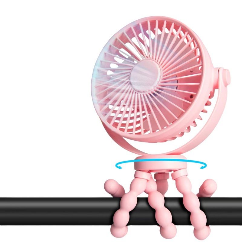 Octopus Handheld Baby Stroller Small Desktop Outdoor Camping USB Mini Fan_voghion.com