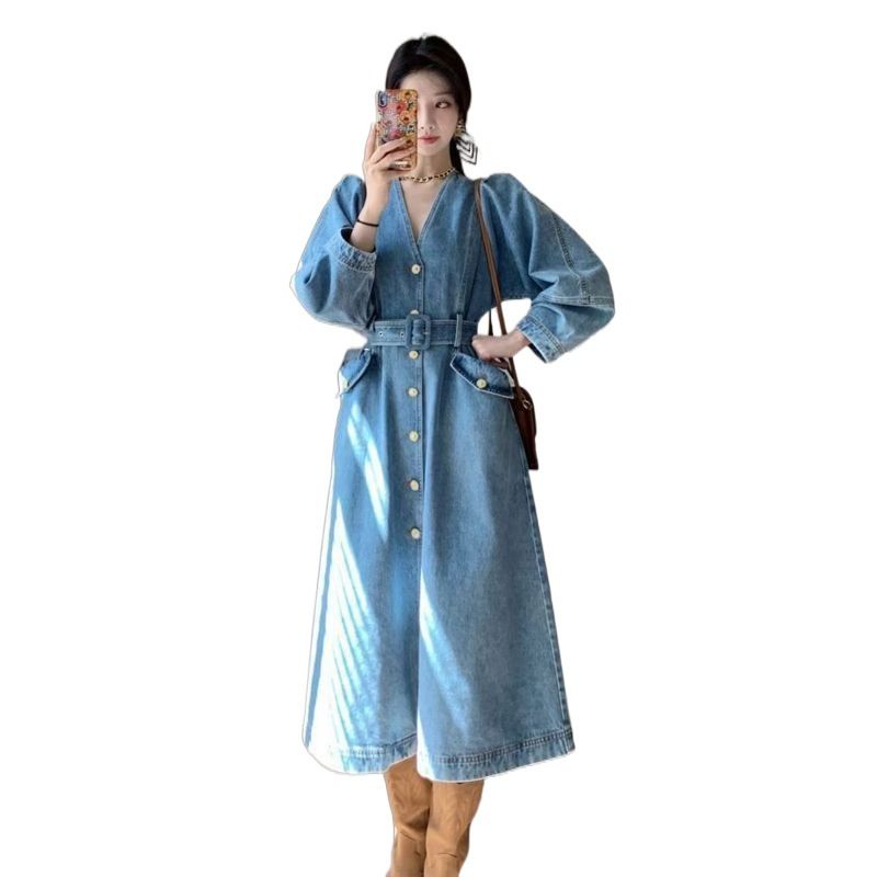 Vestido vaquero para niños, bonito para antes del Año Nuevo, nuevos estilos de primavera y otoño, productos europeos, talla M._voghion.com