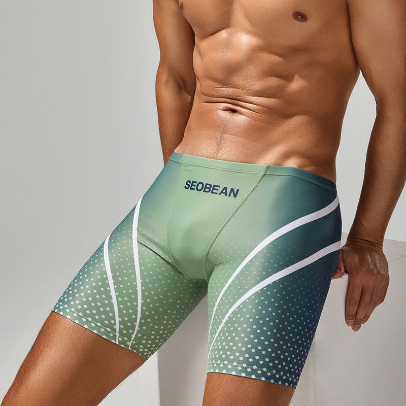 New Swimming Trunks Men's Low Waist Long Boxer Swimming Trunks Comfortable Hot Spring Pants Men's Swimsuit Wholesale_voghion.com