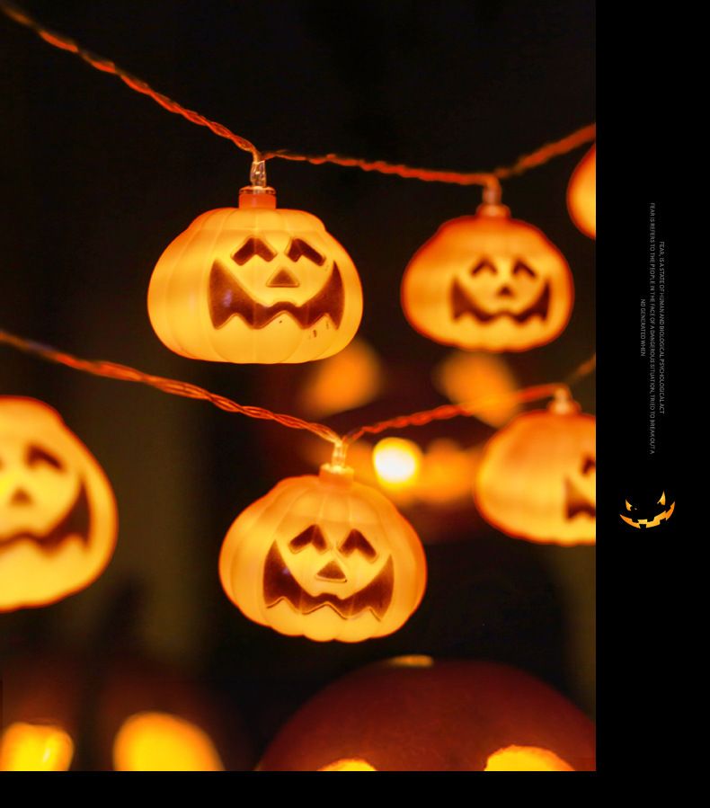 Halloween-LED-Lichterketten – Fledermaus-, Skelett-, Kürbis- und Geister-Dekorationen für gruselige Partybeleuchtung (Batterie-/Steckeroptionen, 2–3,6 m Länge)_voghion.com