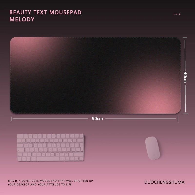Hochwertiges Mauspad mit Farbverlauf, schwarz und rosa, minimalistischer Stil, extra groß, Morandi, Gaming-Büro-Tastatur-Schreibtischmatte_voghion.com