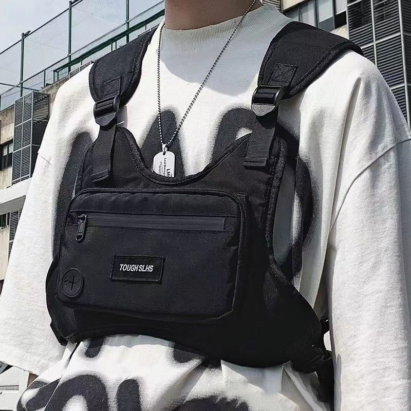 Herren Brusttaschen Hüfttaschen Tide Brand Taktische Weste Tasche Leichte funktionelle Wind Werkzeugtasche Weste Tasche Mode Multifunktionale BH Tasche Männlich_voghion.com