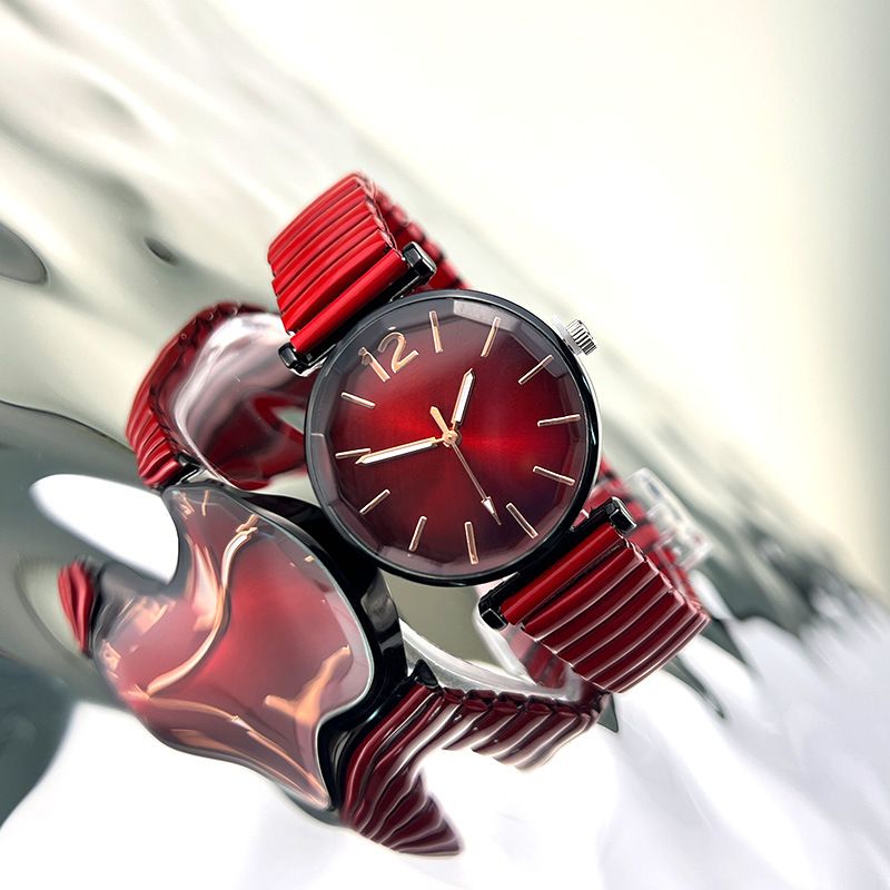 Armbanduhr für Paare für Männer und Frauen, lässig, einfache Skala, elastisches Band, elastische Quarzuhr, für die Arbeit, täglich, Geburtstag, Jahrestag, Valentinstag, Geschenk_voghion.com