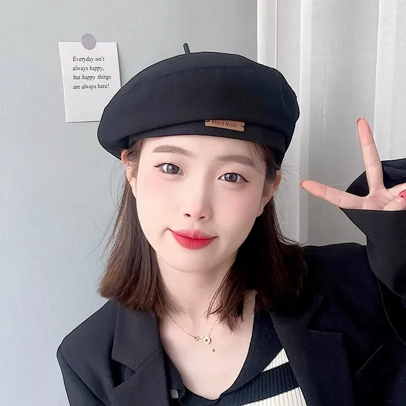 Neuheiten Herbst Winter Neue süße kühle leichte Wollmützen Mode Britischer Künstlerstil Retro Vielseitige Baskenmützen für Frauen_voghion.com