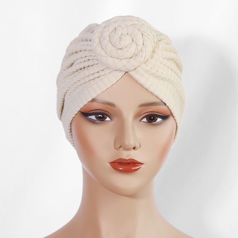 Thickened Elastic Flower Headscarf Hat - Ethnic Style Twisted Warm Hat (Fashionable & Versatile, European & American Design, Winter Headwear)_voghion.com