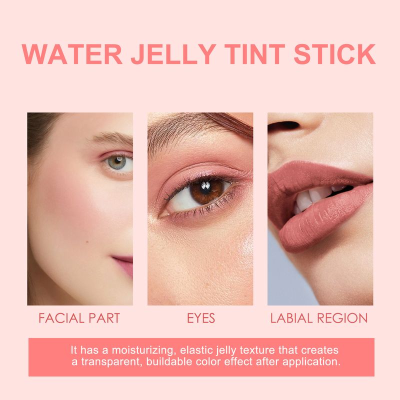 Hidratante Jelly Blush Gel bastão À prova d'água Monocromático Olhos Lábios e Bochecha Transparente Multiuso Bastão de maquiagem Cosméticos coreanos_voghion.com